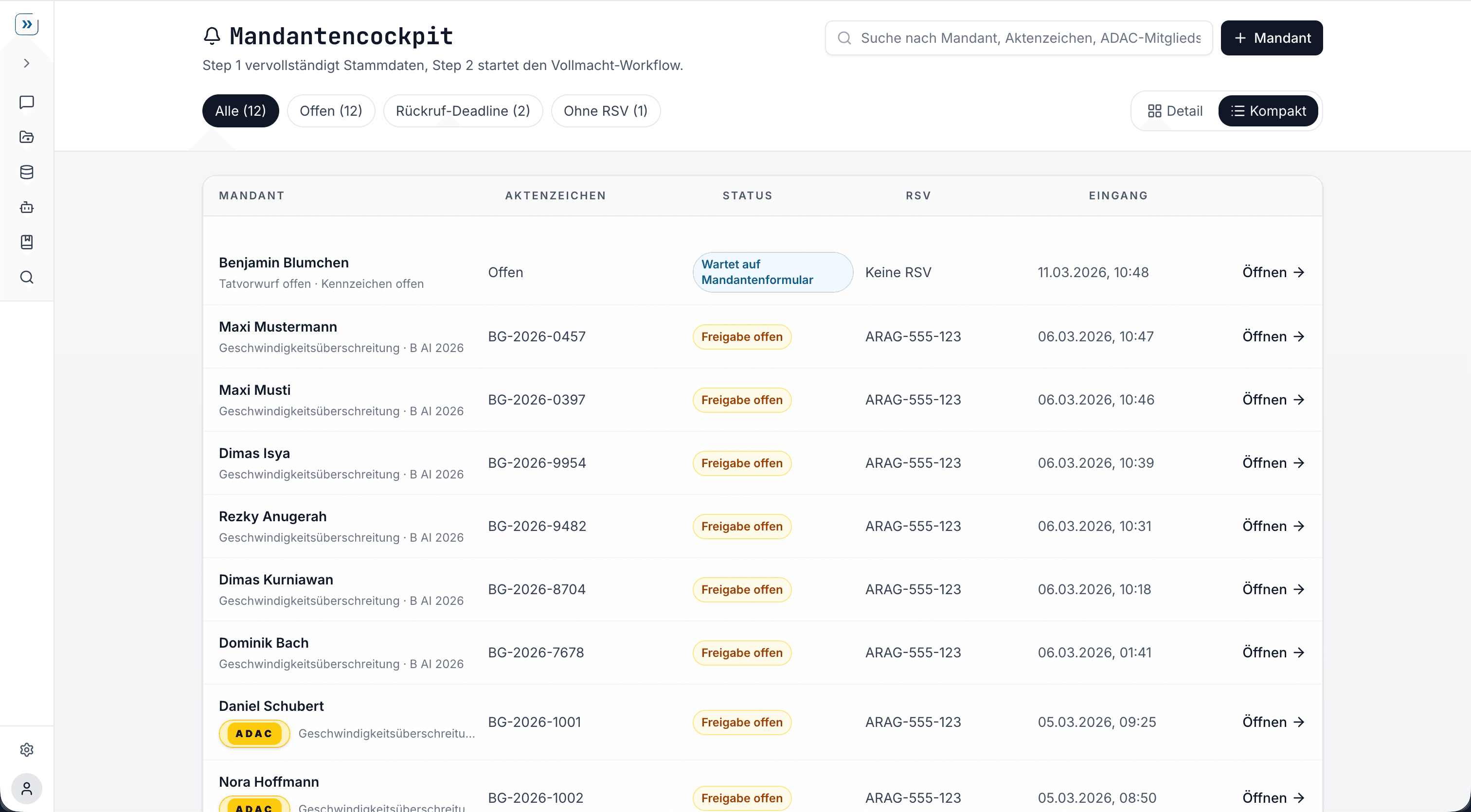 Mandatssteuerung in der Kanzlei